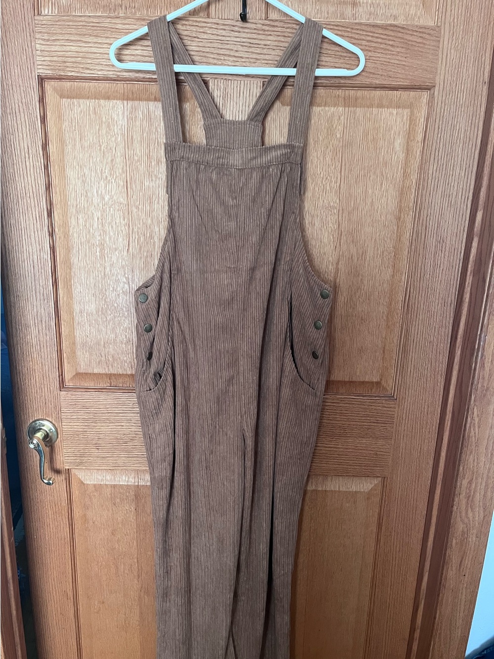Madepants cropped wide leg corduroy overalls